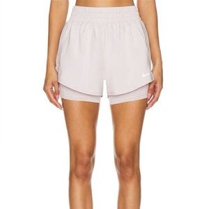 Nike One Women's Dri-FIT High-Waisted 3" 2-in-1 Shorts (Platinum Violet)